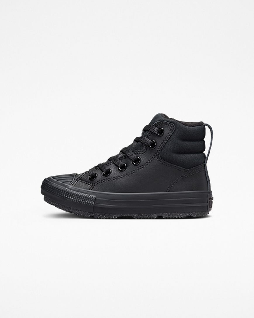 Zapatillas Altas Converse Chuck Taylor All Star Berkshire Boot Cuero Niño Negras Gris | PE 4L0P72